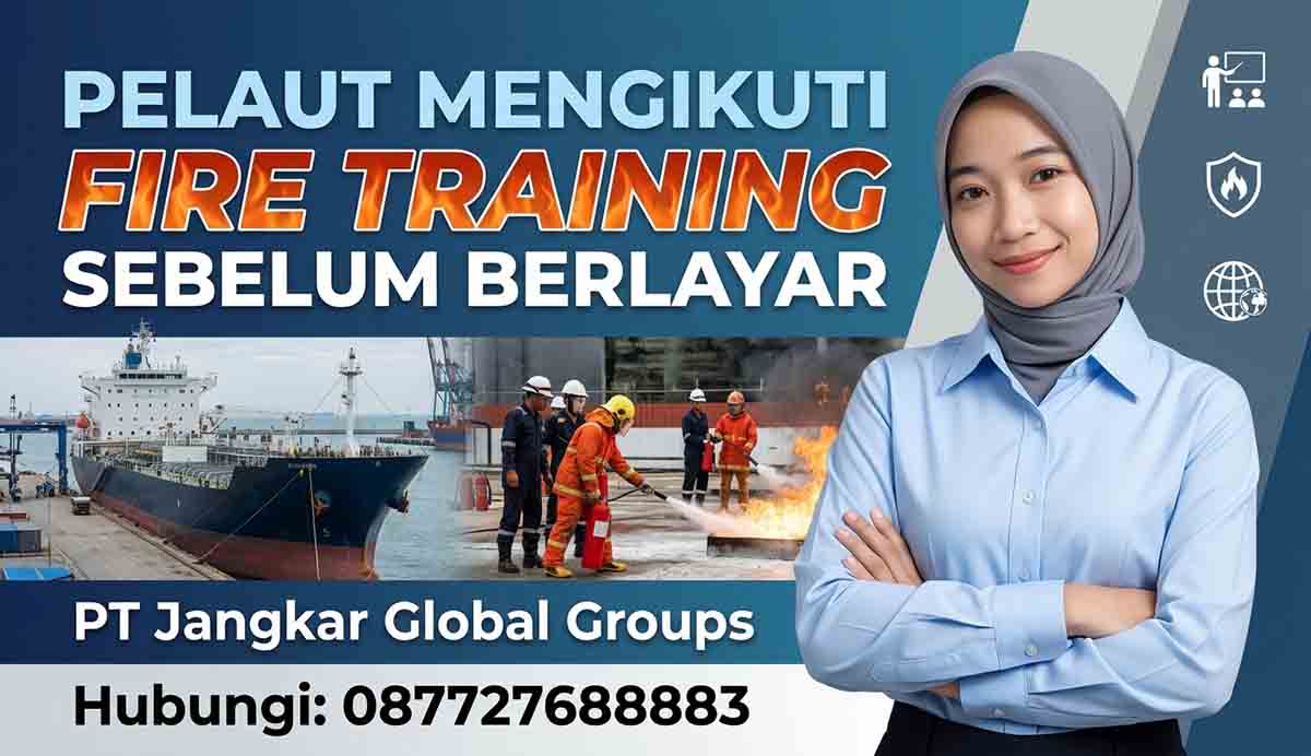 Pelaut Mengikuti Fire Training Sebelum Berlayar