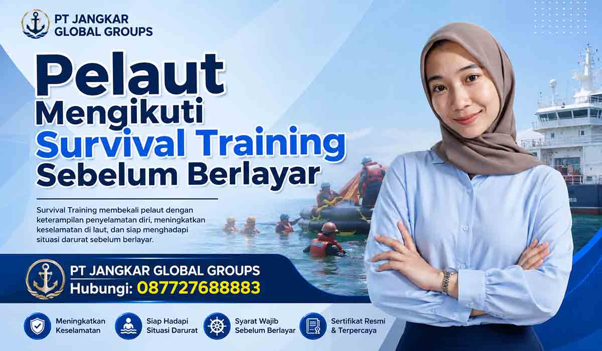 Pelaut Mengikuti Survival Training Sebelum Berlayar