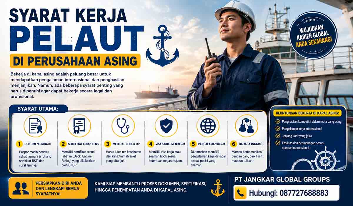 Syarat Kerja Pelaut di Perusahaan Asing
